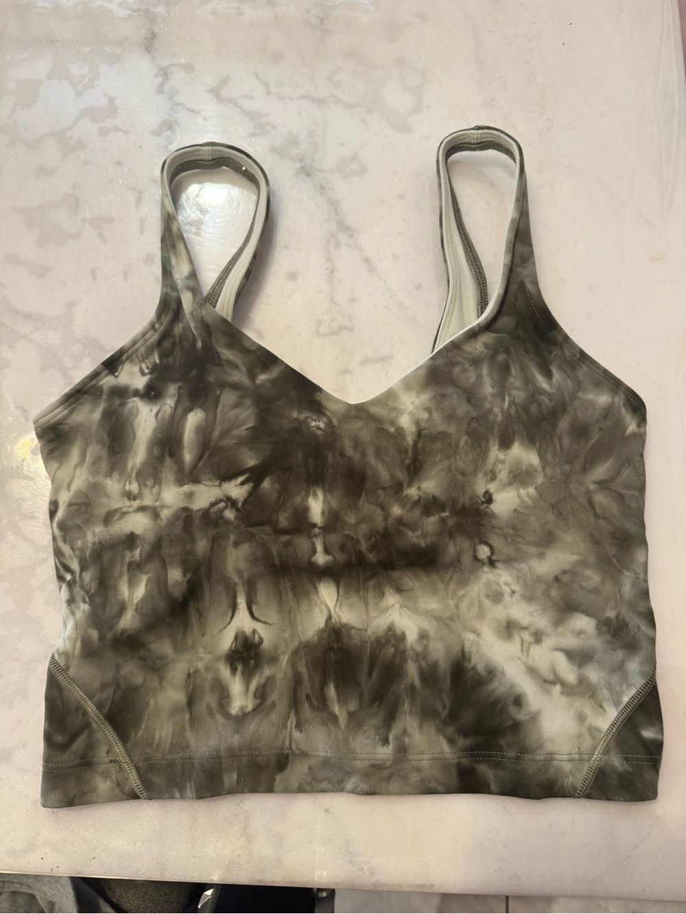 Lululemon Tie-Dye khaki green Sports Bra